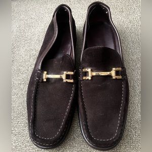 Men’s Salvatore Ferragamo Brown Suede & Leather Driver Shoes